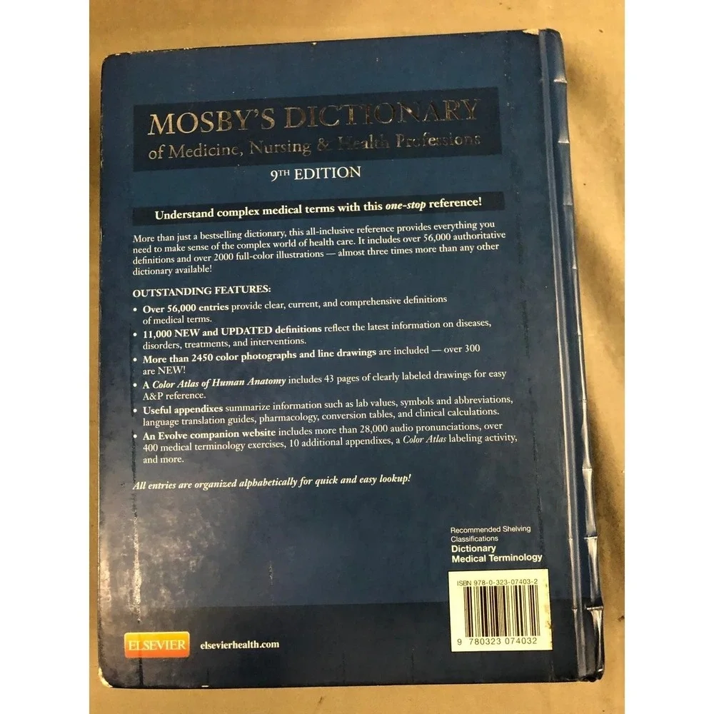 Mosbys Dictionary of Medicine Nursing & Health Professions 9th Edition Hardcover